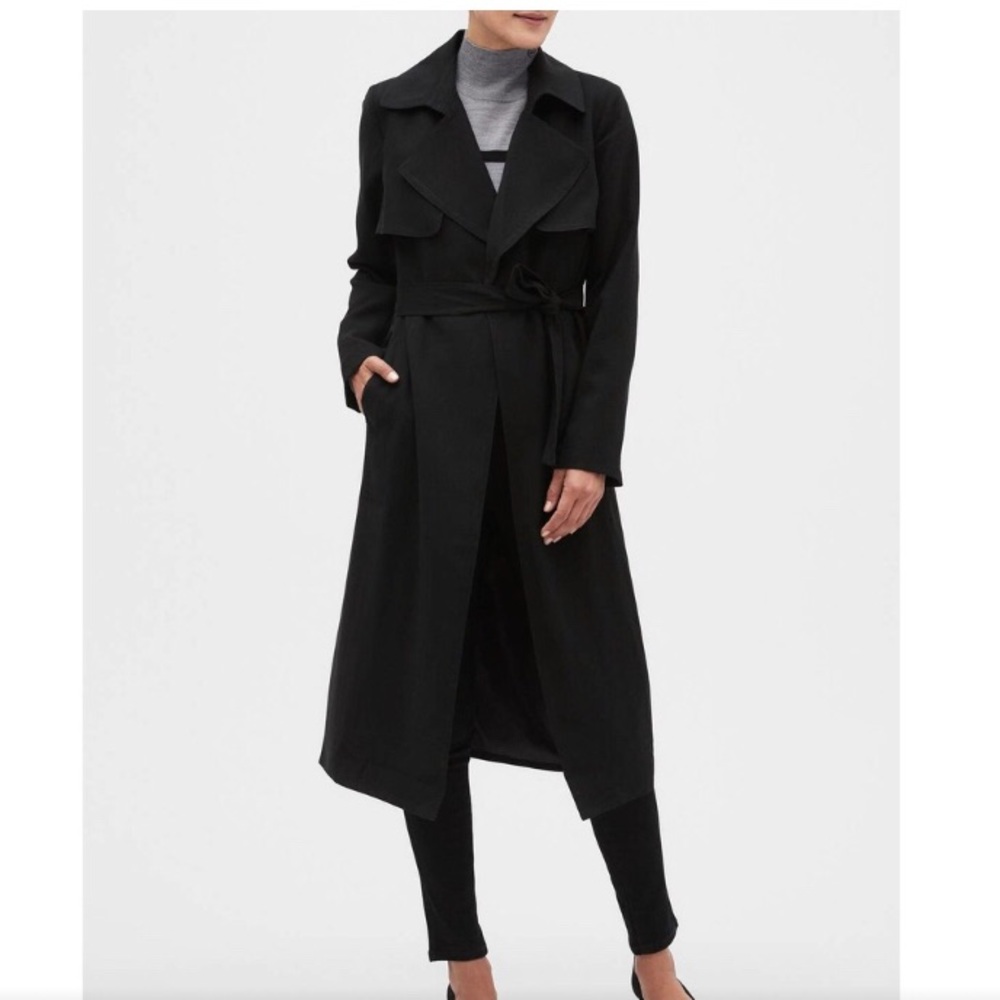 Banana Republic Long Soft Trench Coat Petite